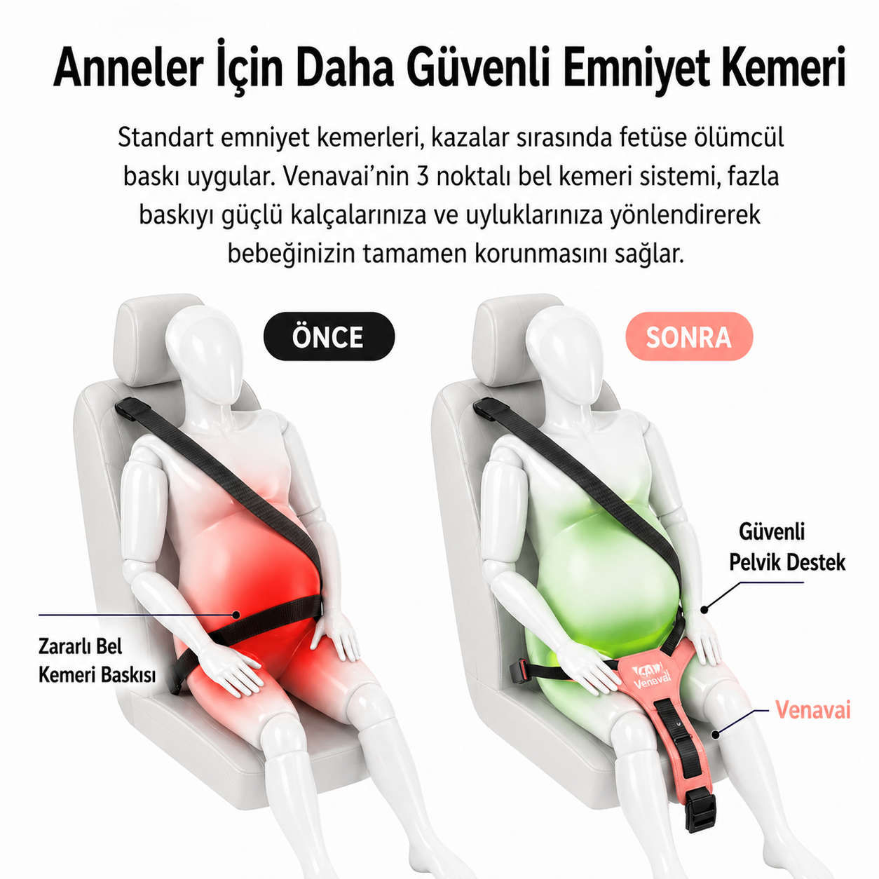 Hamile Emniyet Kemeri Aparatı Siyah